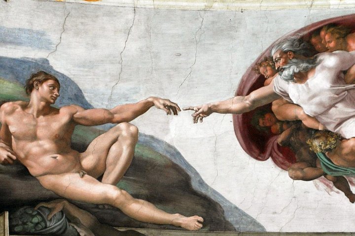 Detail of Michelangelo’s Creation of Adam in the Sistine Chapel