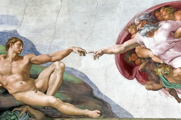 The Creation of Adam fresco on the Sistine Chapel ceiling